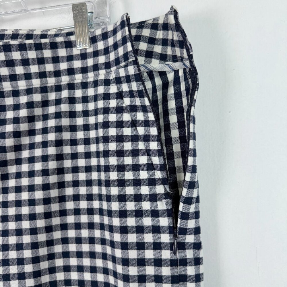 J. Crew Remi Pant Gingham Button Leg Navy White Size 16T 16 TALL EUC - Picture 8 of 12